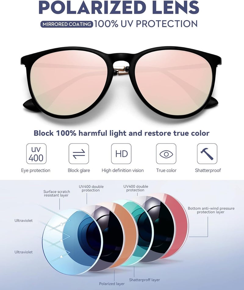 WOWSUN Retro sunglasses womens 2024 trendy round classic glasses - Image 3